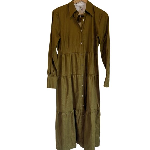 Le Sarte Pettegole Military Green Dress 100% Lana Wool Size M (IT 42) NWT - Picture 1 of 5